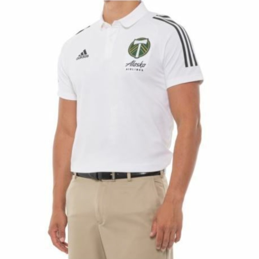 Adidas Men's Portland Timbers MLS Soccer White Polo Shirt 2XL